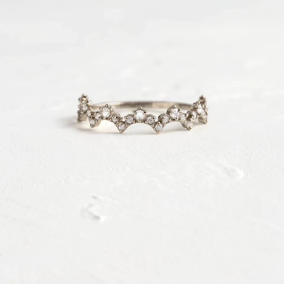 0.19CTW Half Eternity Natural Diamond Round Wedding band