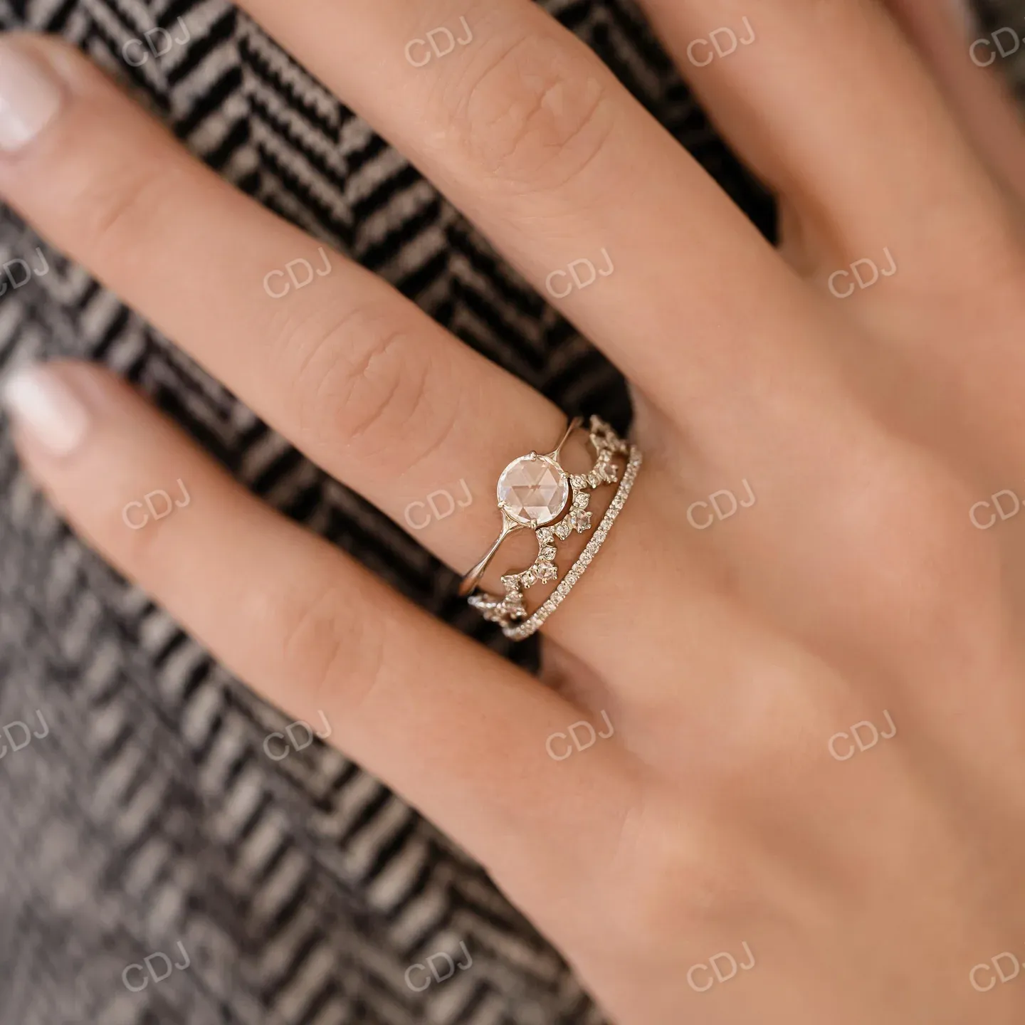0.19CTW Half Eternity Natural Diamond Round Wedding band