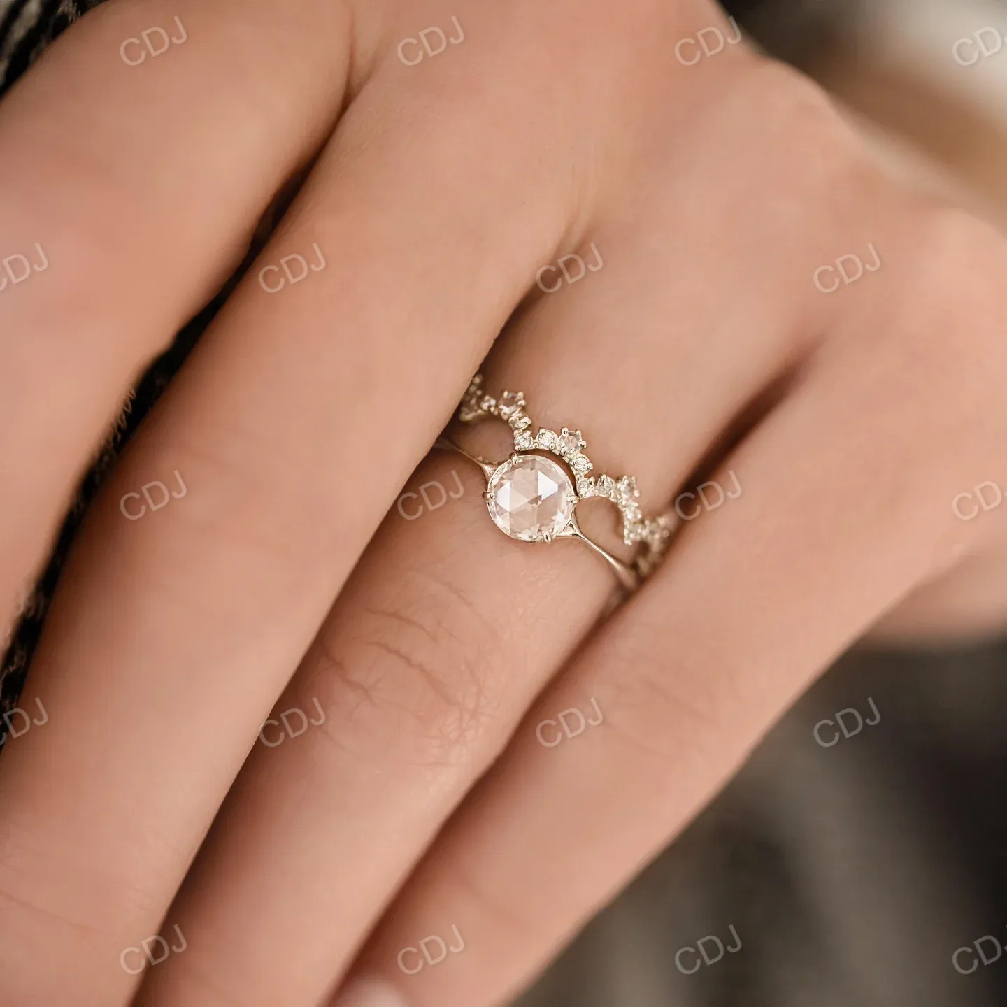 0.19CTW Half Eternity Natural Diamond Round Wedding band