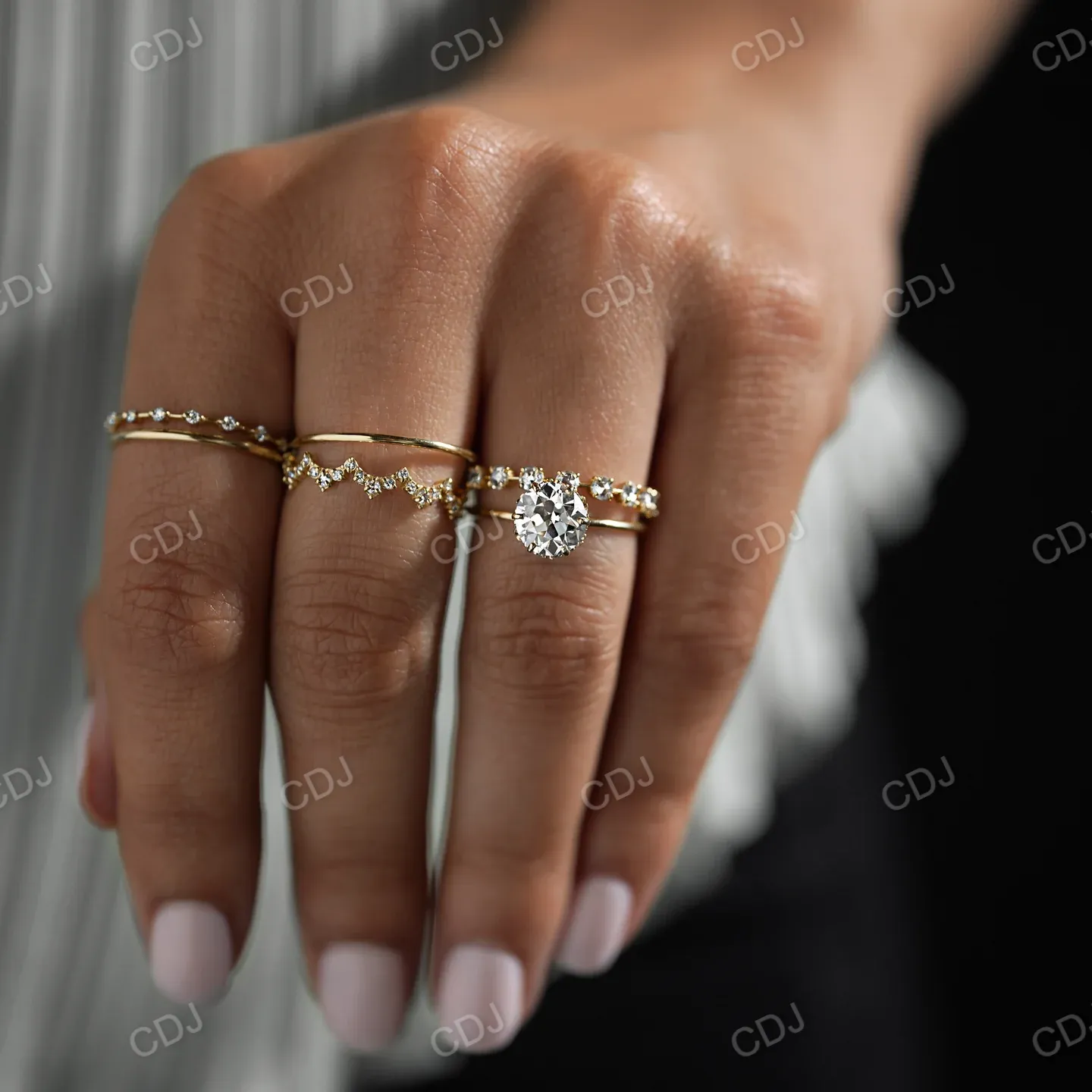 0.19CTW Half Eternity Natural Diamond Round Wedding band