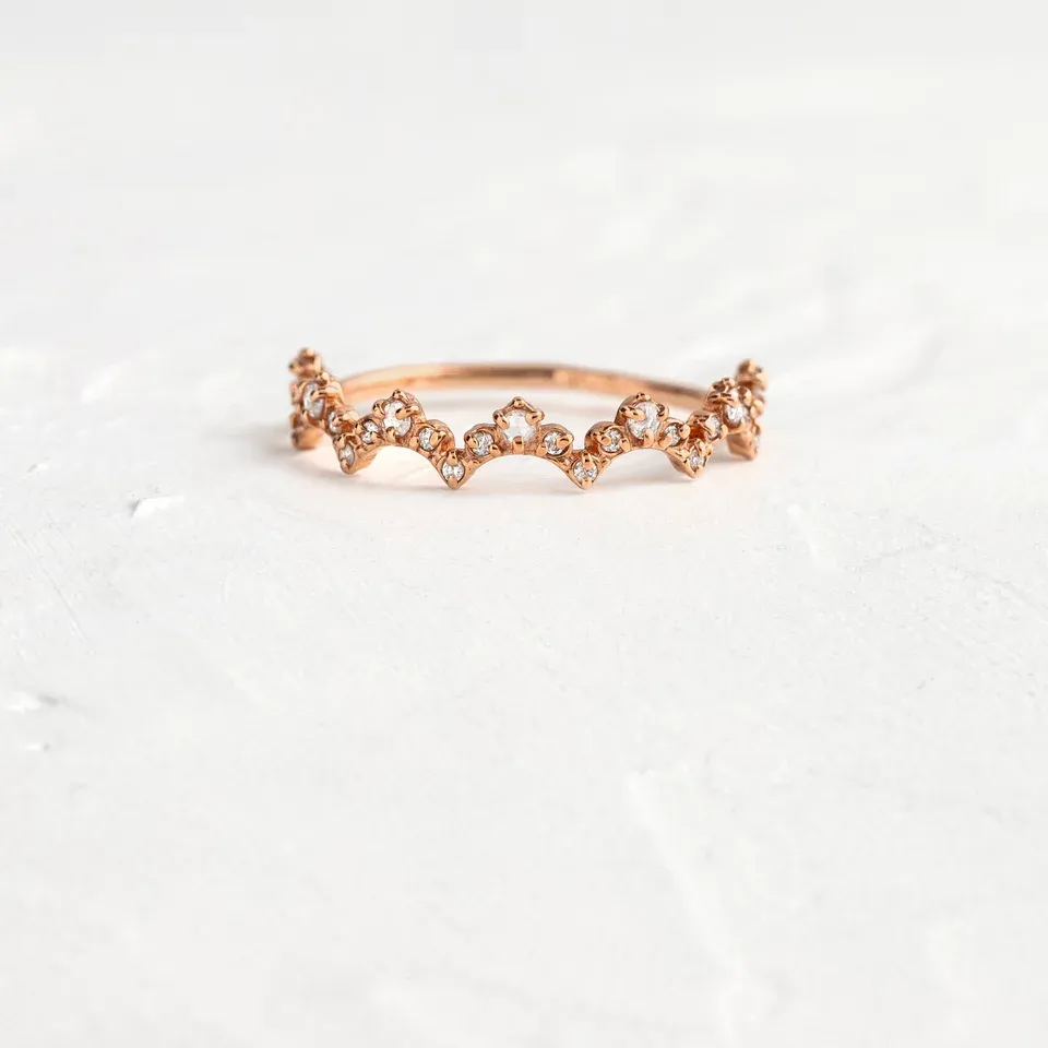 0.19CTW Half Eternity Natural Diamond Round Wedding band