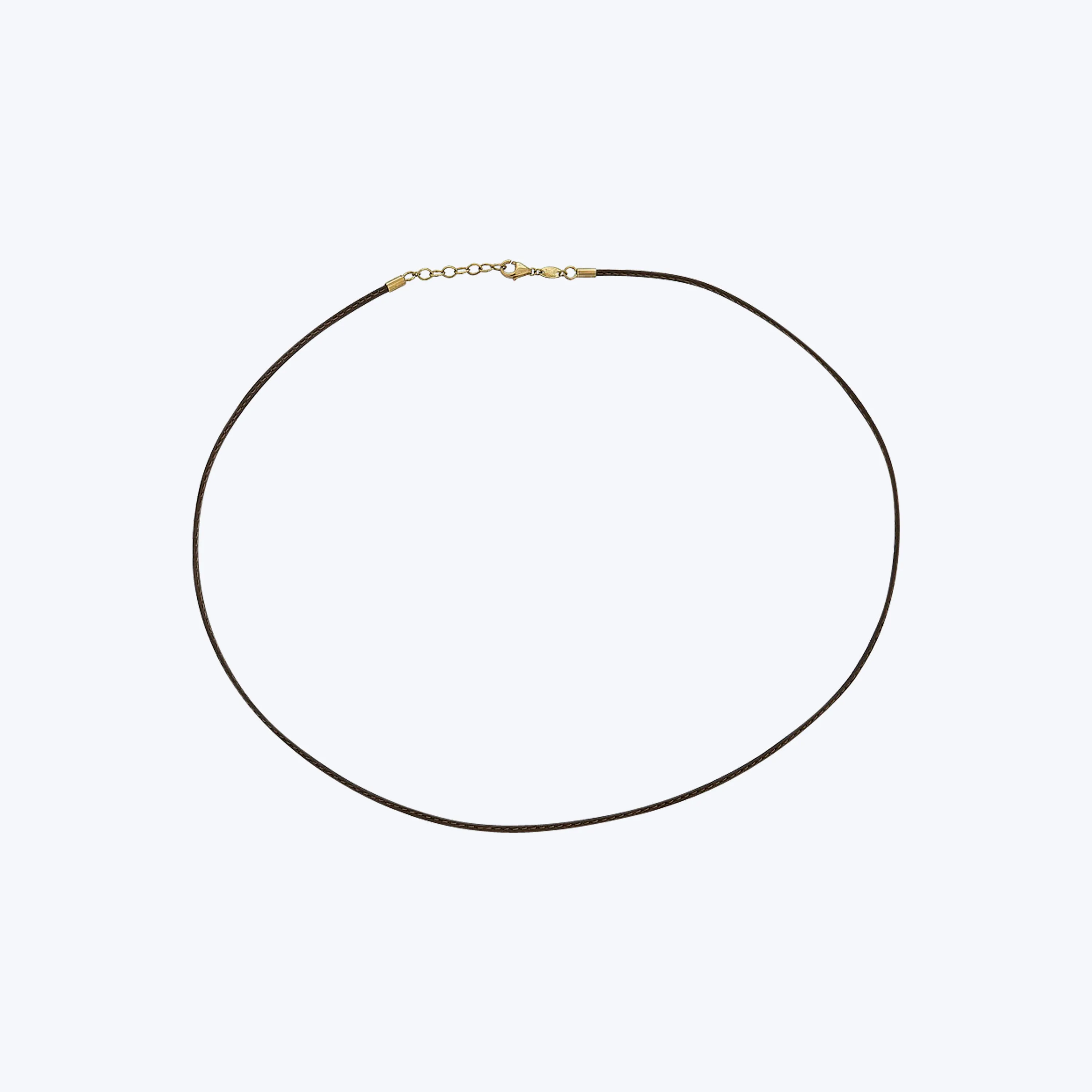 14K Yellow Gold Coffee Leather Cord Necklace