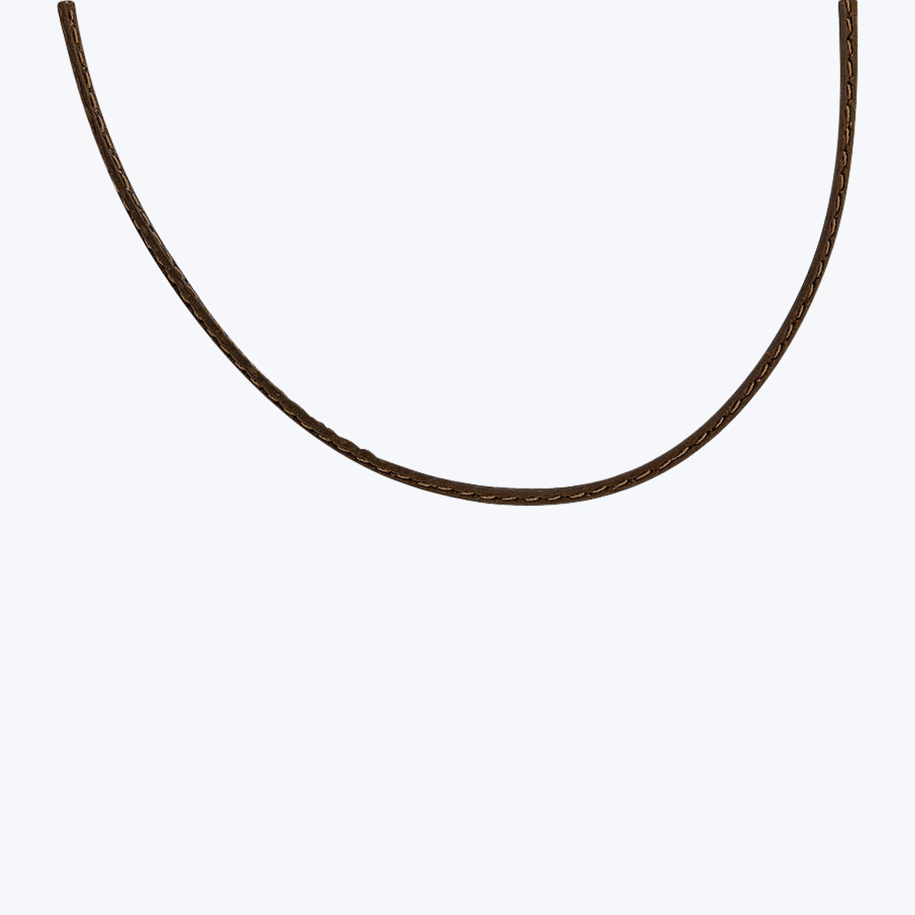 14K Yellow Gold Coffee Leather Cord Necklace