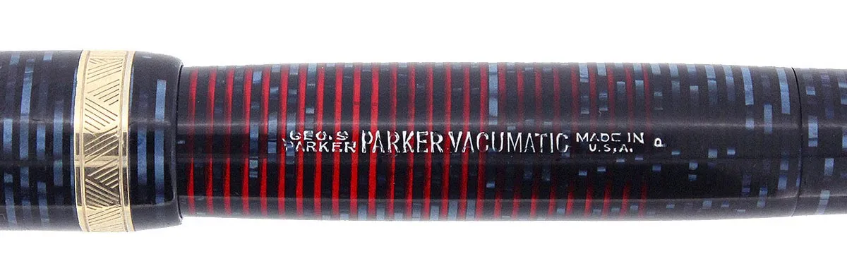 1940 PARKER VACUMATIC AZURE PEARL DOUBLE JEWEL MAJOR FOUNTAIN PEN RESTORED