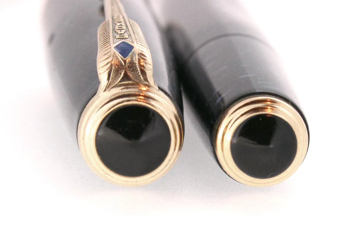 1940 PARKER VACUMATIC AZURE PEARL DOUBLE JEWEL MAJOR FOUNTAIN PEN RESTORED