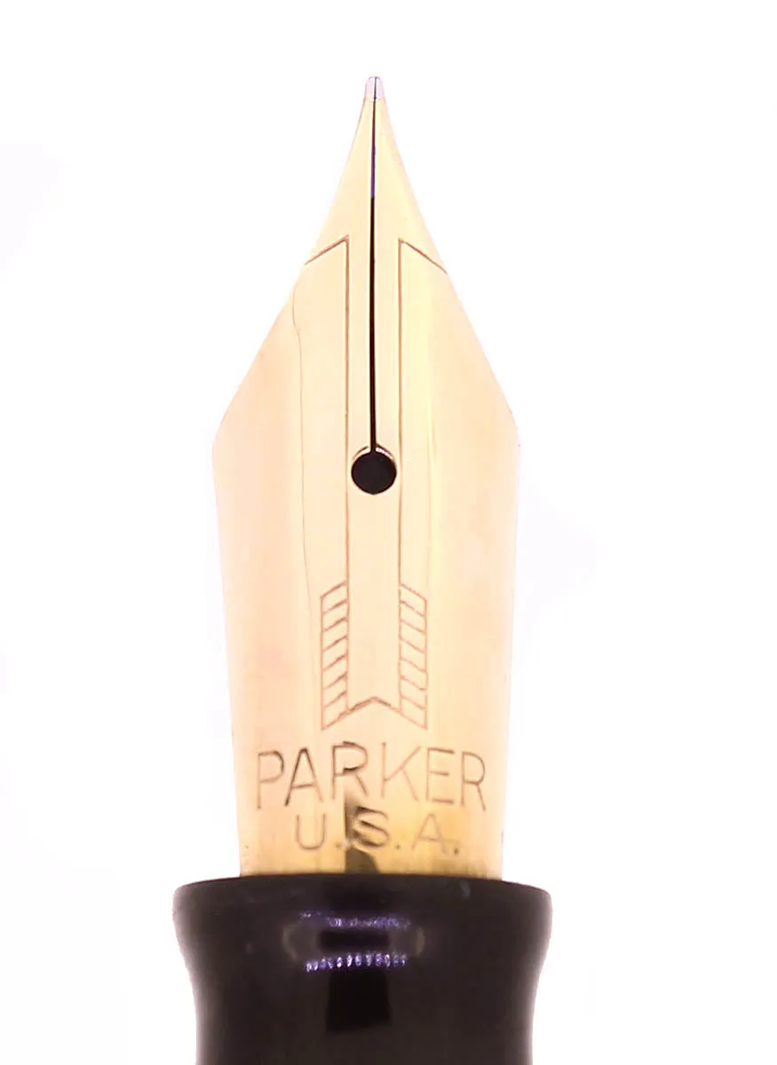 1940 PARKER VACUMATIC AZURE PEARL DOUBLE JEWEL MAJOR FOUNTAIN PEN RESTORED