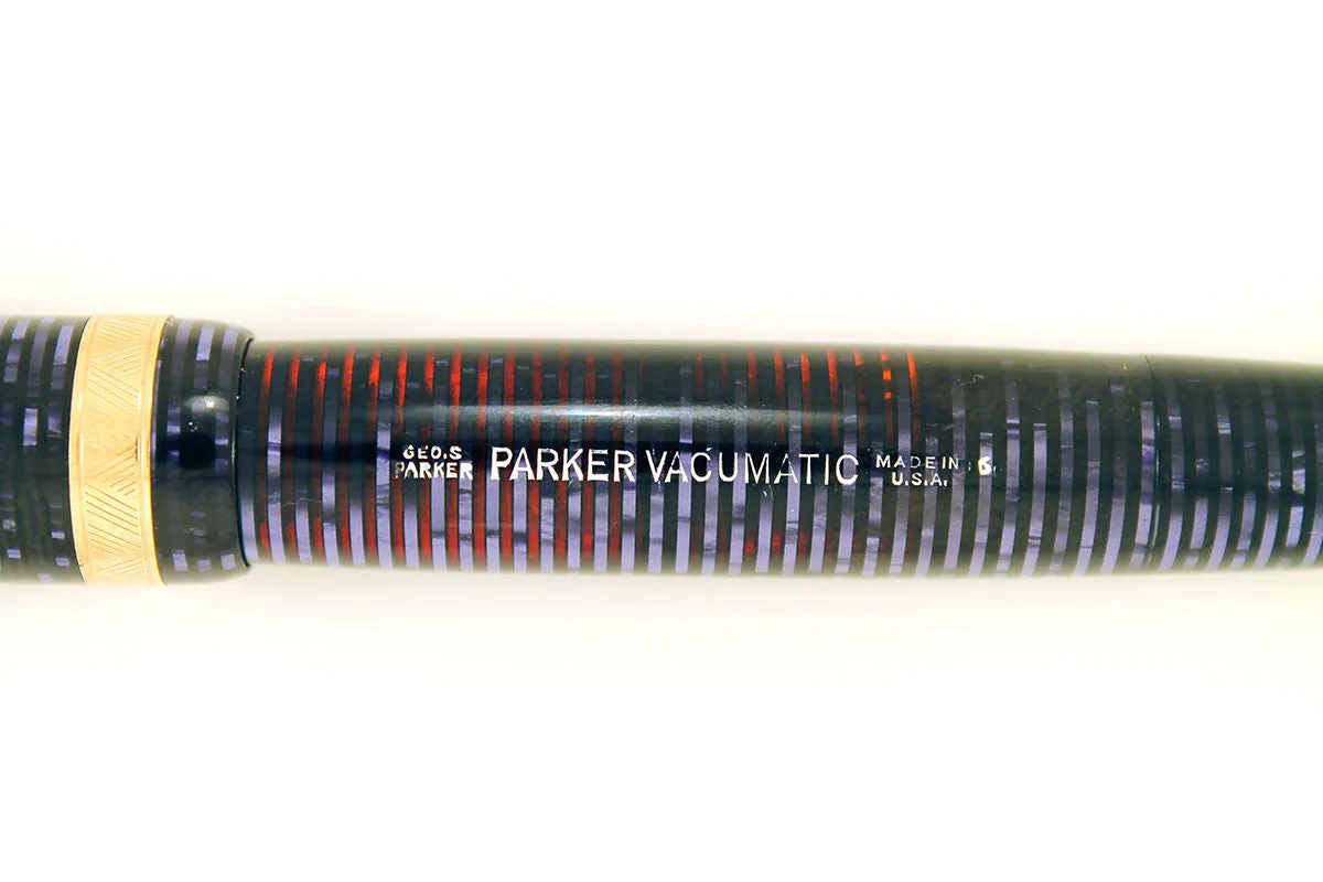 1946 PARKER AZURE PEARL VACUMATIC MAJOR FOUNTAIN PEN F to B FLEX NIB RESTORED
