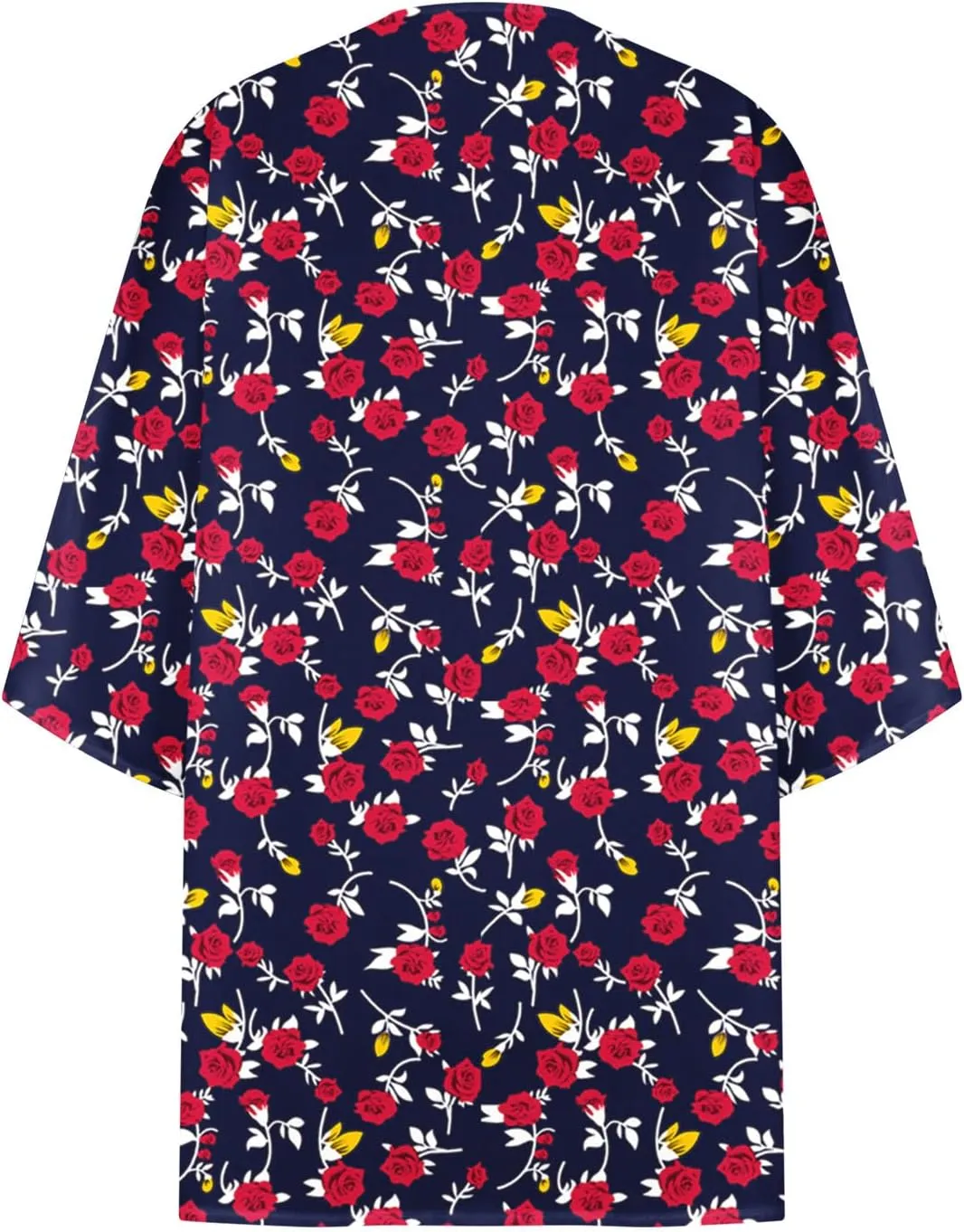 2025 Floral Printed Cardigans Women's Puff Sleeve Kimono Casual Loose Cover Up Boho Blouse Tops Summer Boho Clothes