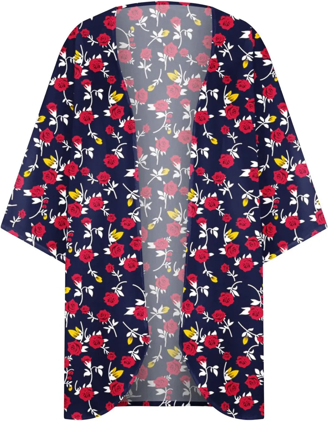 2025 Floral Printed Cardigans Women's Puff Sleeve Kimono Casual Loose Cover Up Boho Blouse Tops Summer Boho Clothes