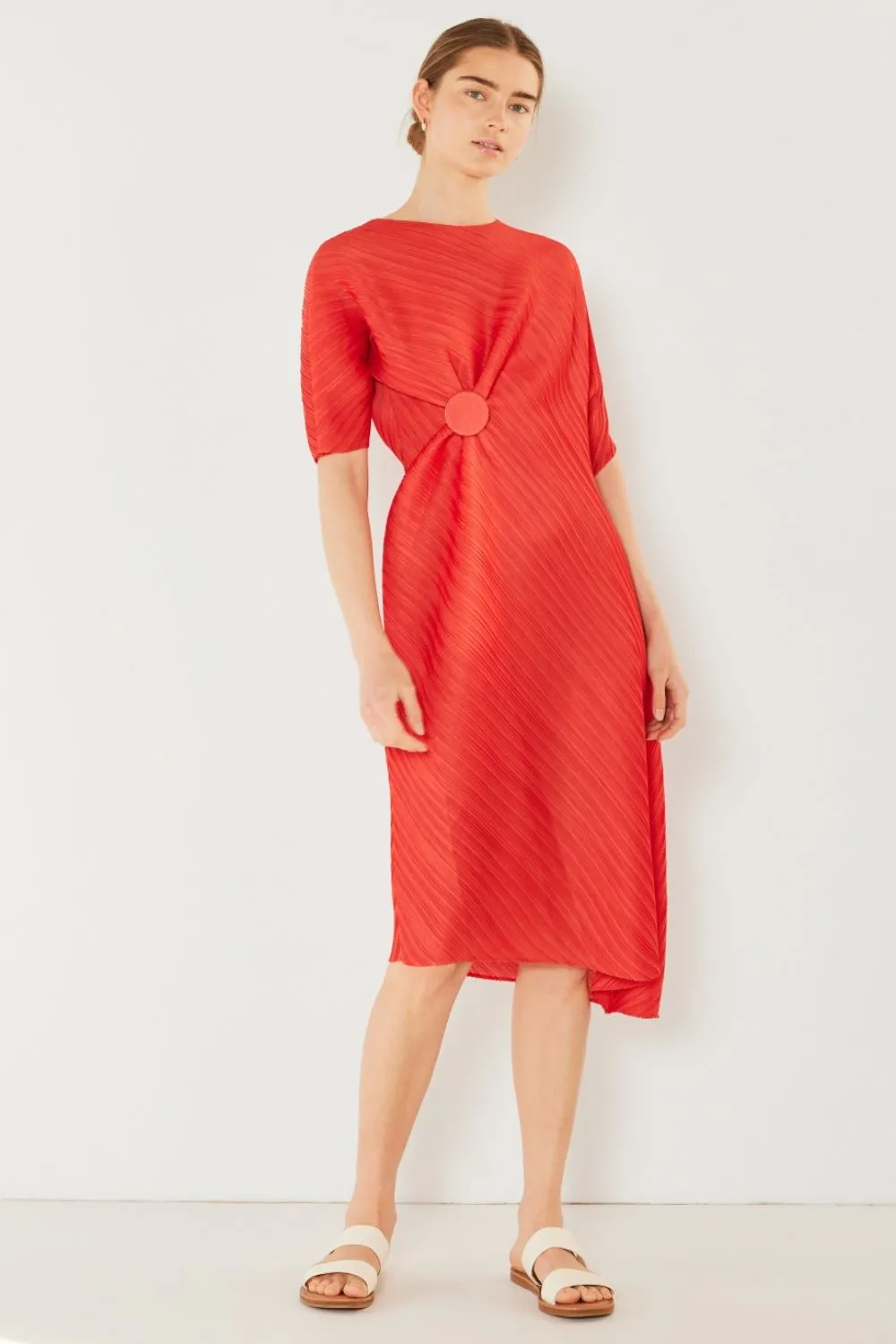Alison - Pleated Dolman Sleeve Dress - Marina West - Exclusively Online