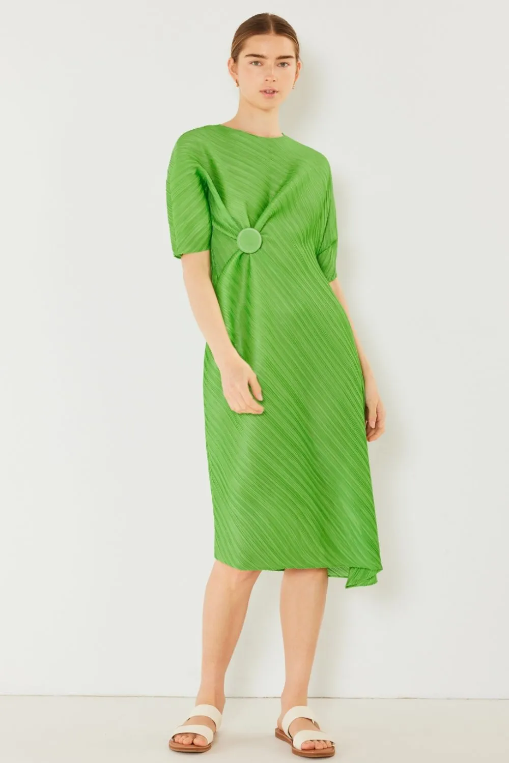 Alison - Pleated Dolman Sleeve Dress - Marina West - Exclusively Online