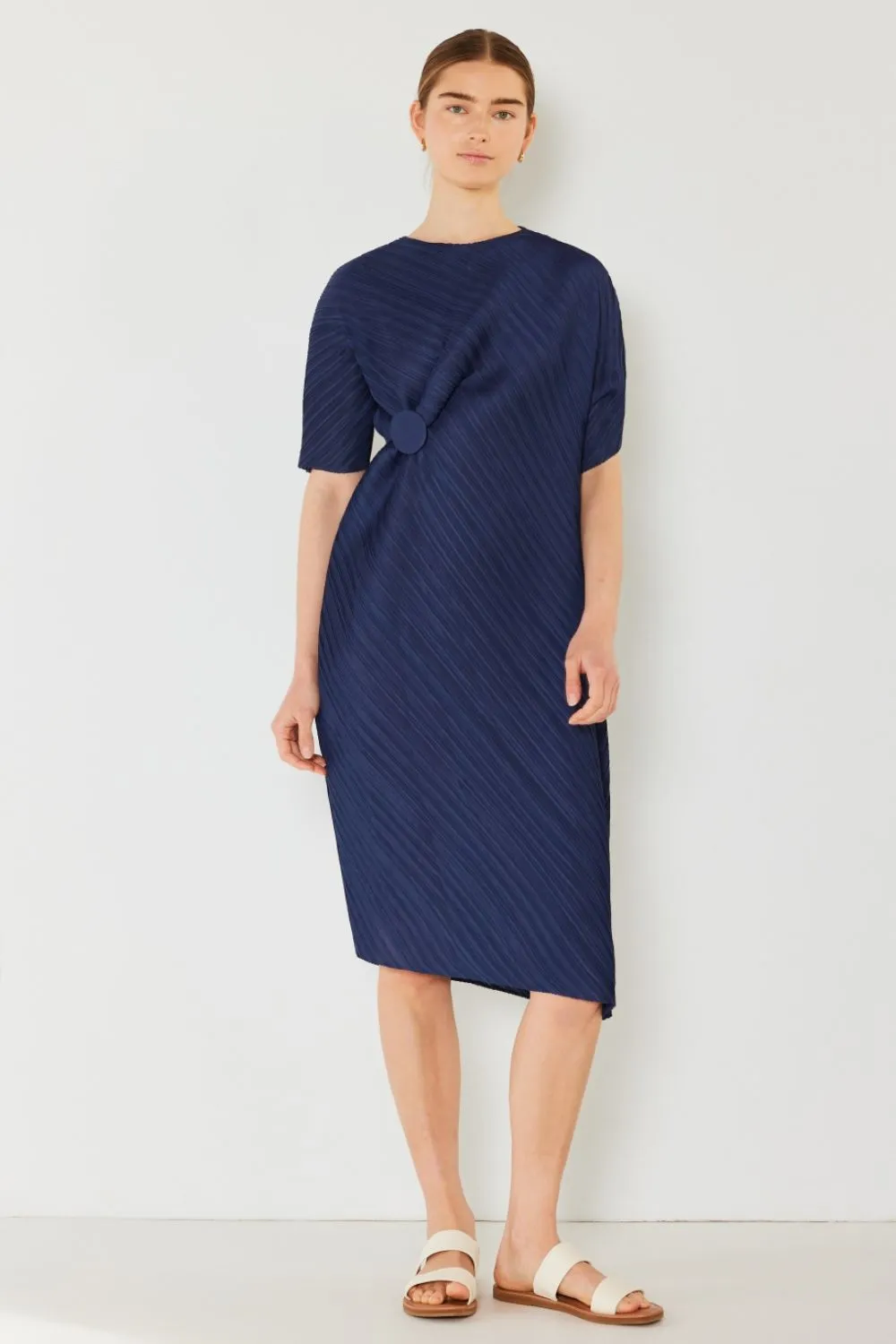 Alison - Pleated Dolman Sleeve Dress - Marina West - Exclusively Online