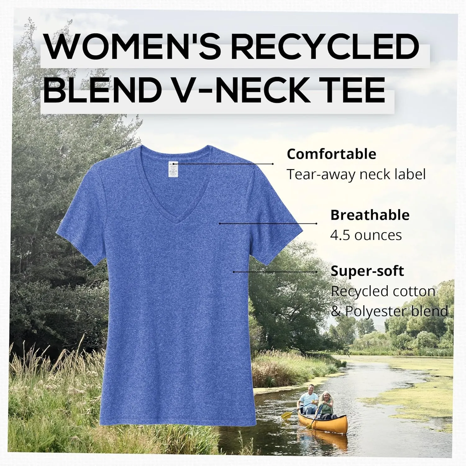 Allmade Women's Recycled Blend V-Neck T-Shirt