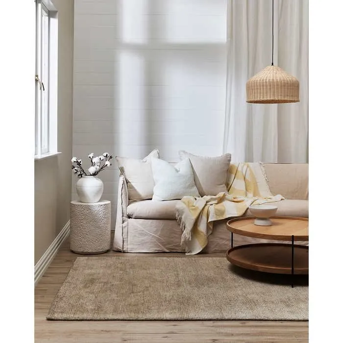 Anchorage Floor Rug - Stone  (Jute/Bamboo Silk)