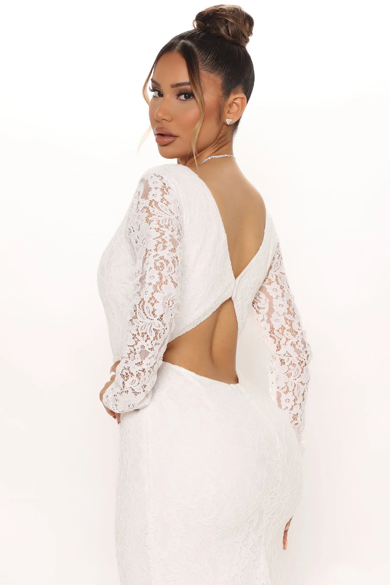 Angelic Lace Maxi Dress - White