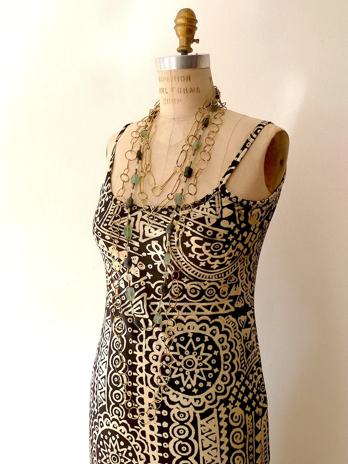 Batik Beach Dress in Indonesia Black Cream