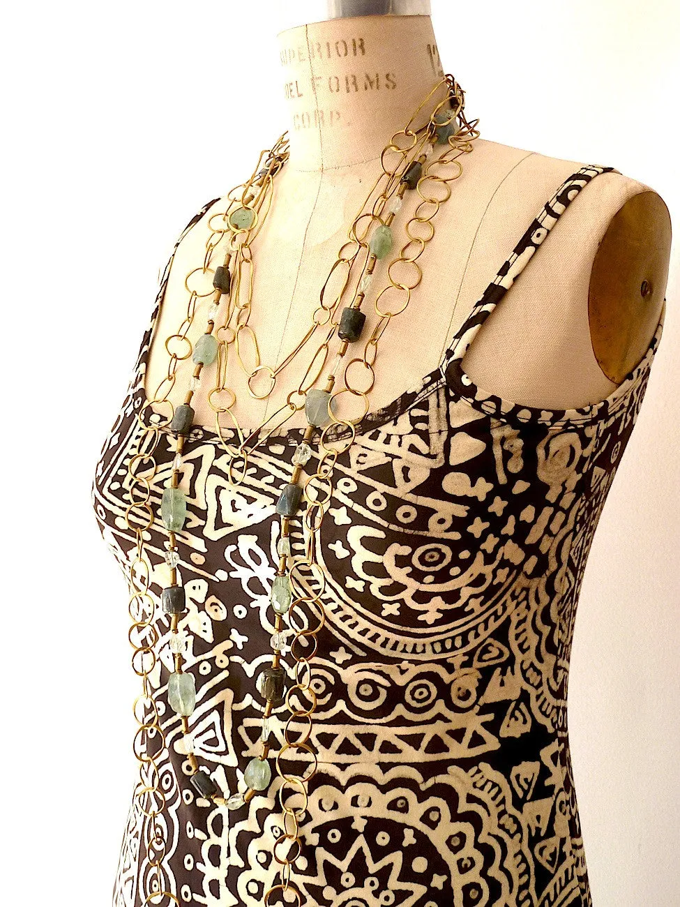 Batik Beach Dress in Indonesia Black Cream