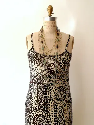 Batik Beach Dress in Indonesia Black Cream