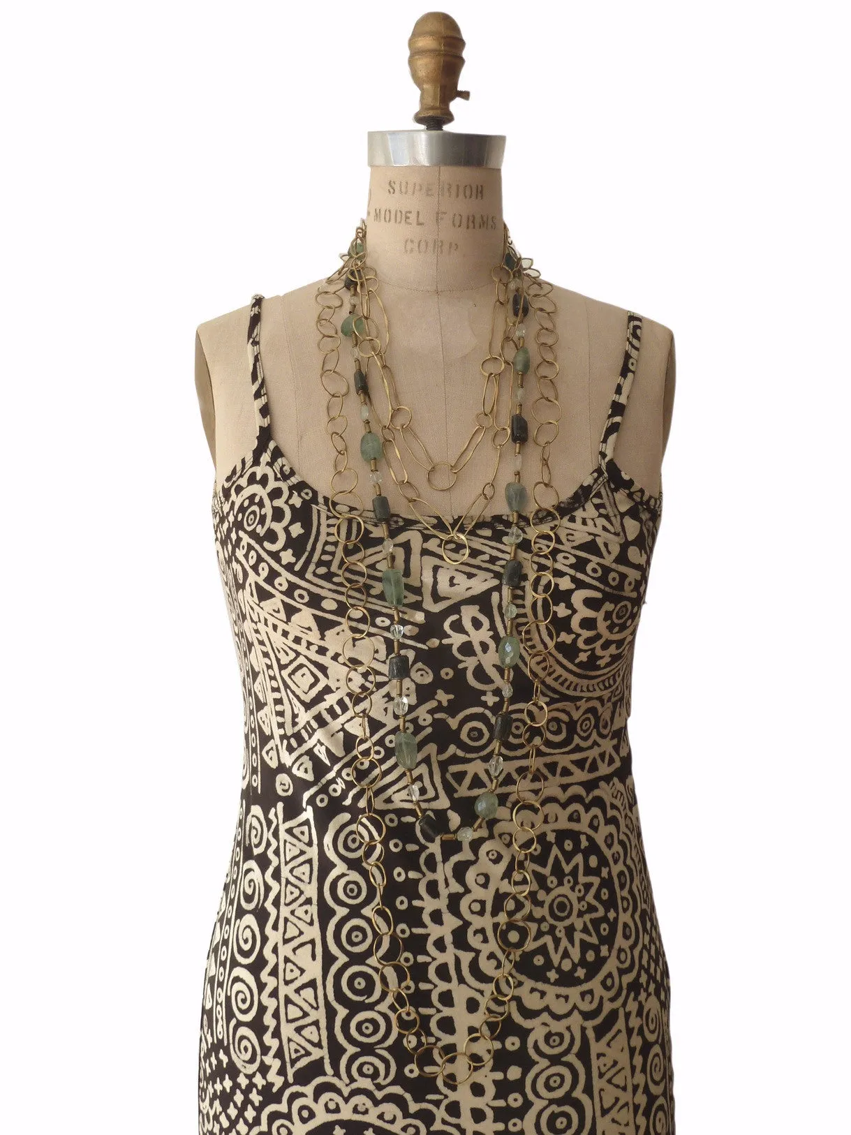 Batik Beach Dress in Indonesia Black Cream