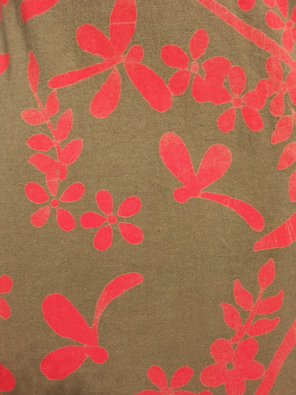 Batik Beach Dress Matisse Olive and Red