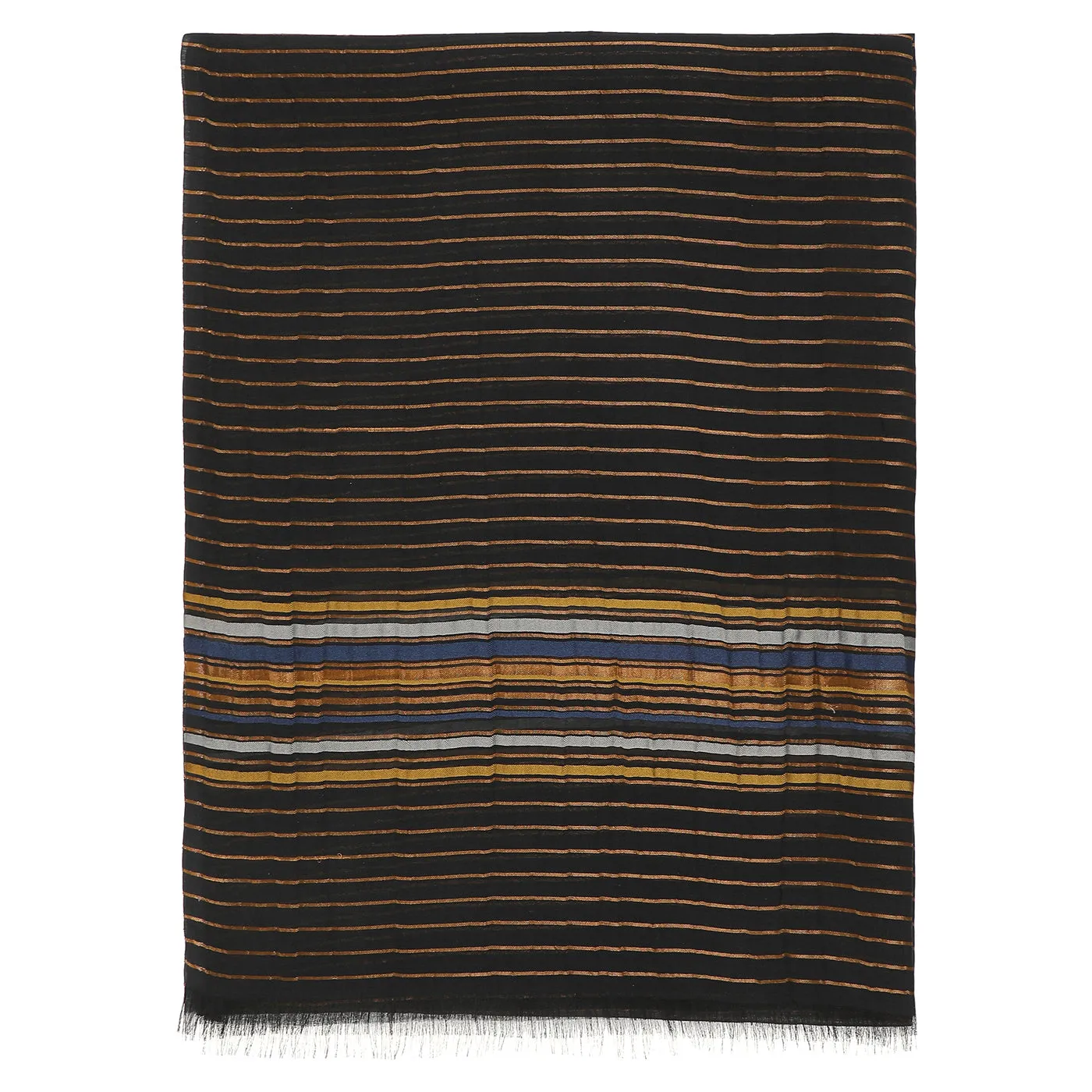 Black with Yellow Striped Dupatta
