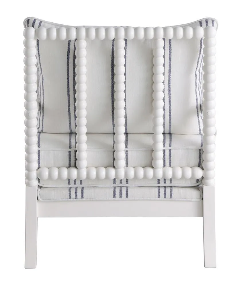 Blanchett Navy & White Upholstered Accent Chair Spindle