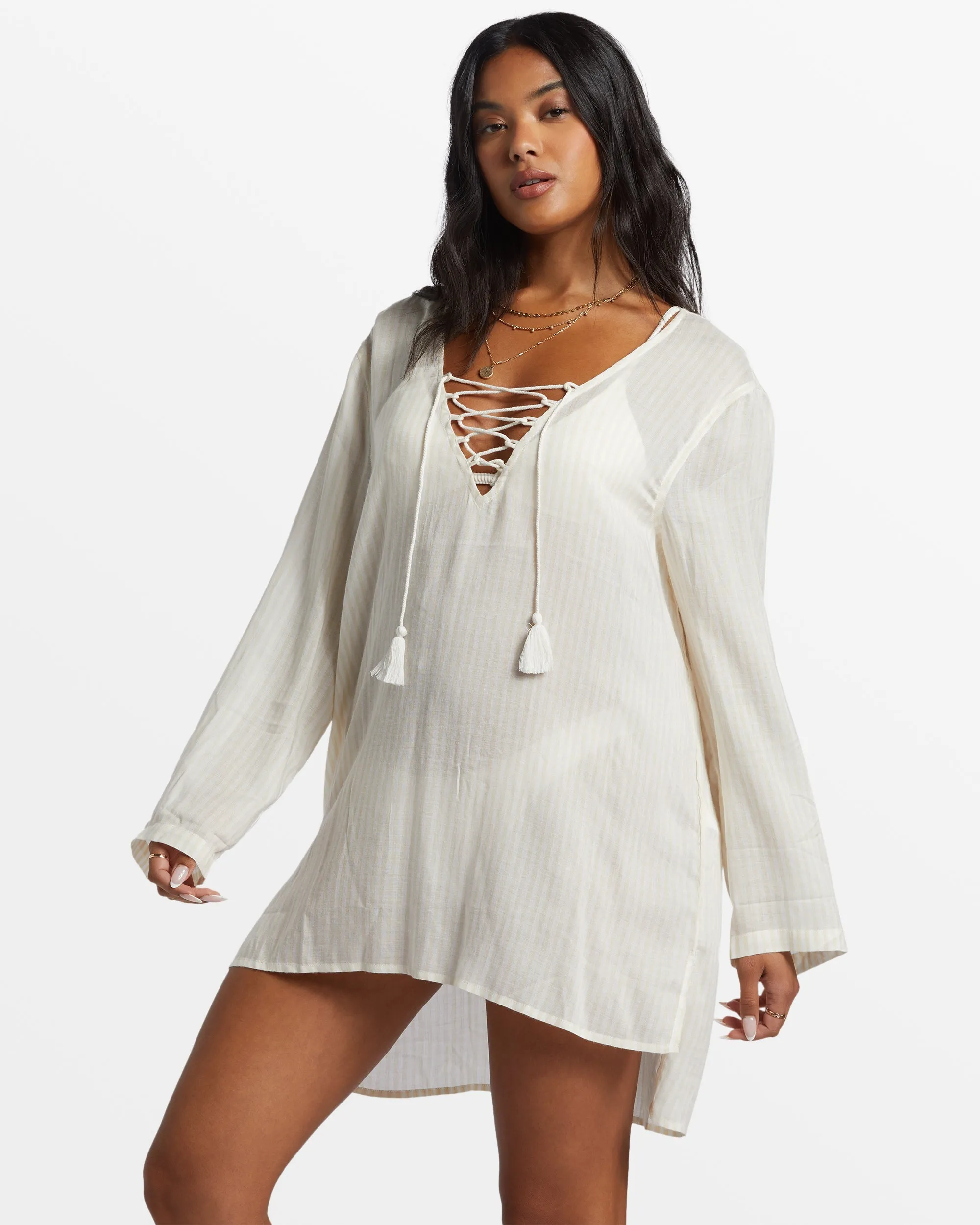 Blue Skies Beach Mini Dress - Salt Crystal