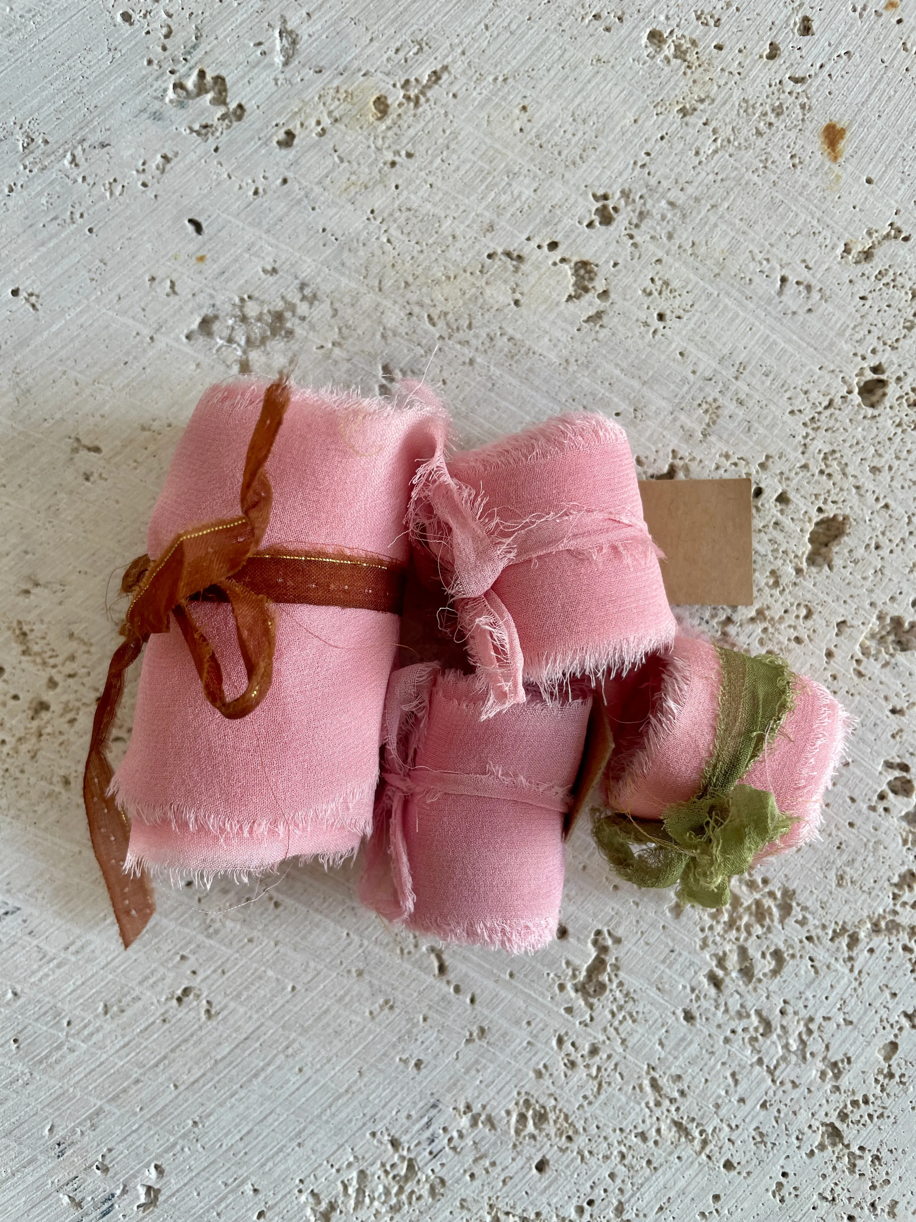 Bubblegum Pink Plant Dyed Silk Ribbon