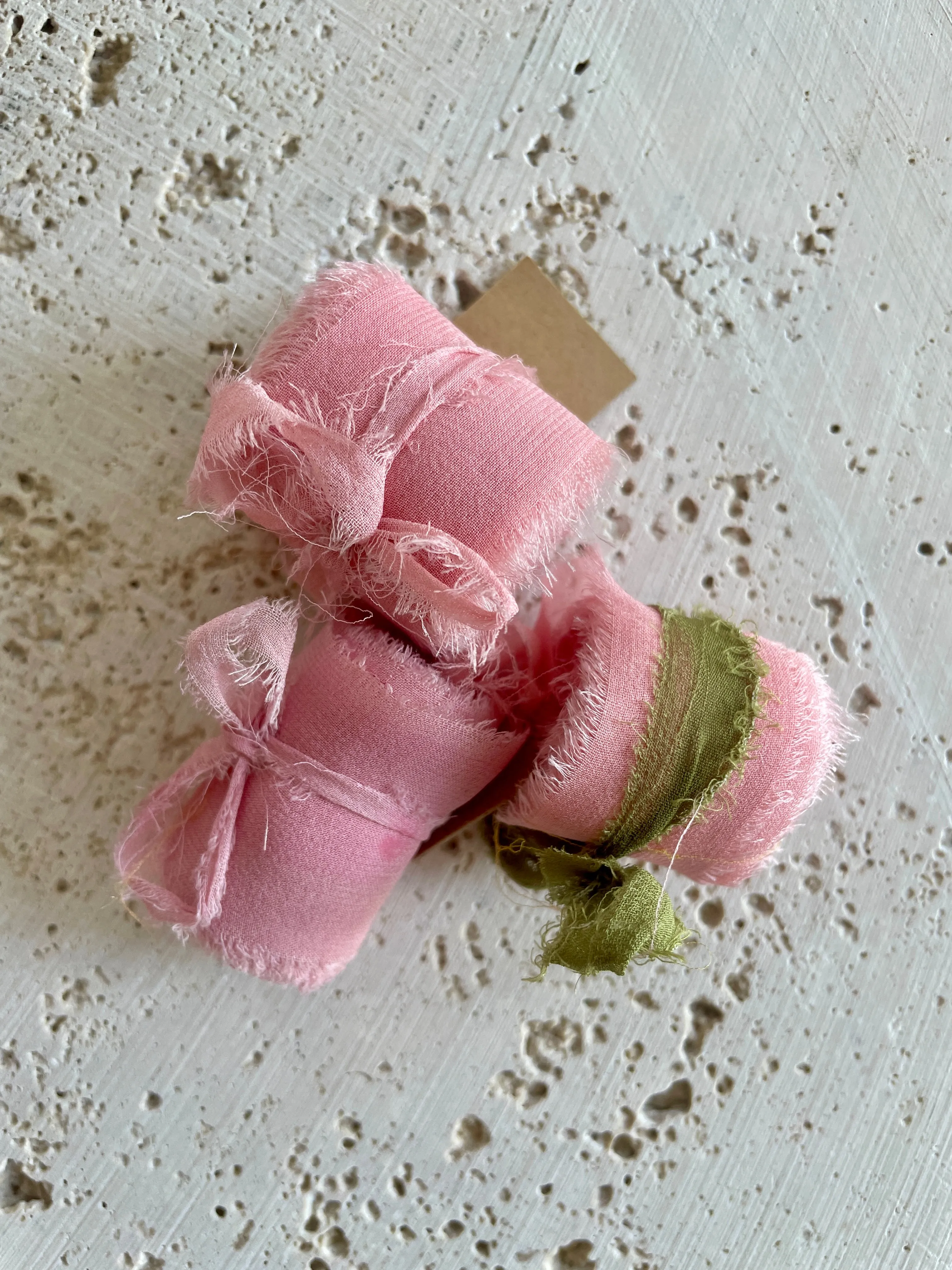 Bubblegum Pink Plant Dyed Silk Ribbon
