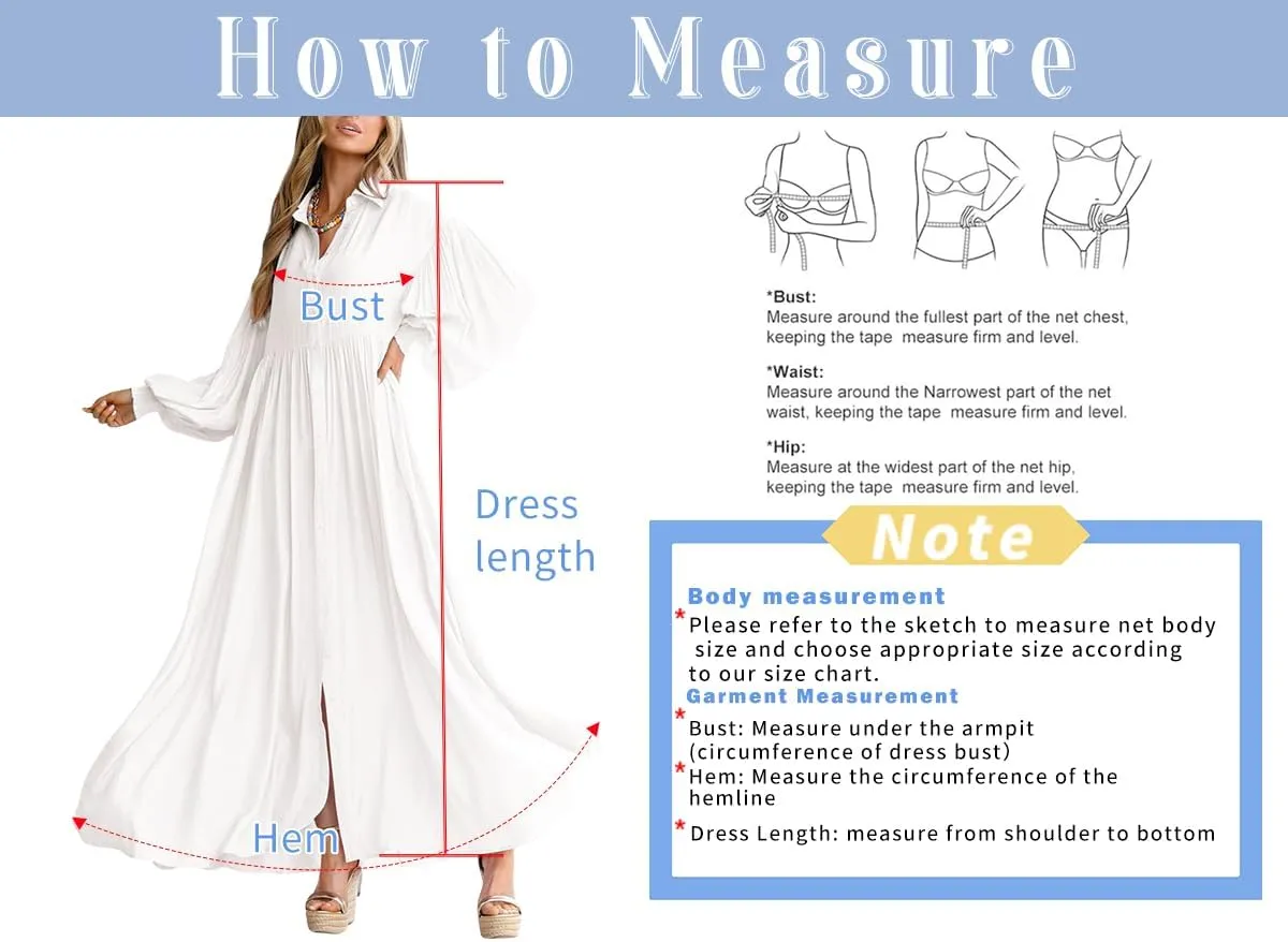 chouyatou Women's Casual Long Sleeve Button Down Shirt Dress Elegant Pleated Flowy Swing Maxi Dress