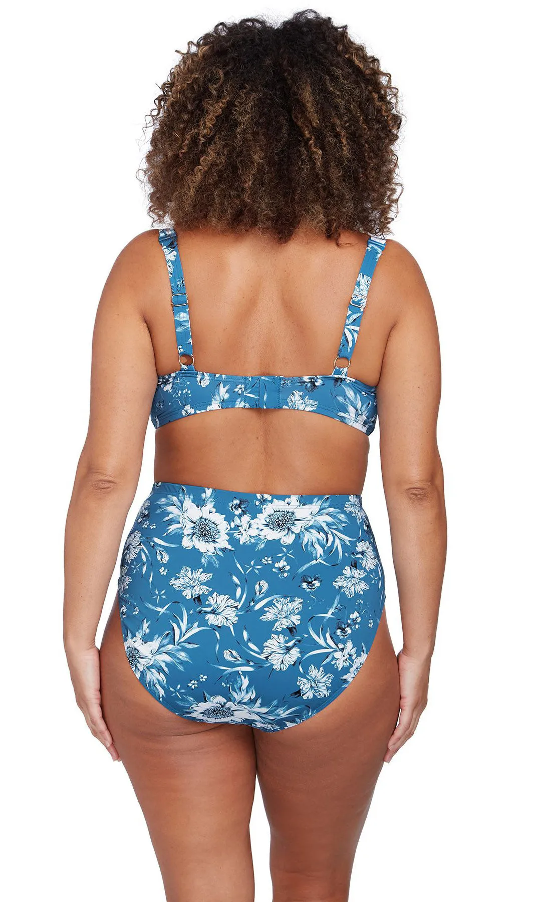 Curve Fit Mid Rise Swim Pant Fleur Du Champ Cerulean Monet