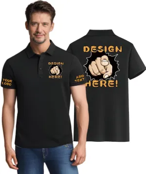 Custom Polo Shirts - Personalized Text/Logo Design for Men & Women - Golf & Casual Wear with Front/Back/Sleeve Print