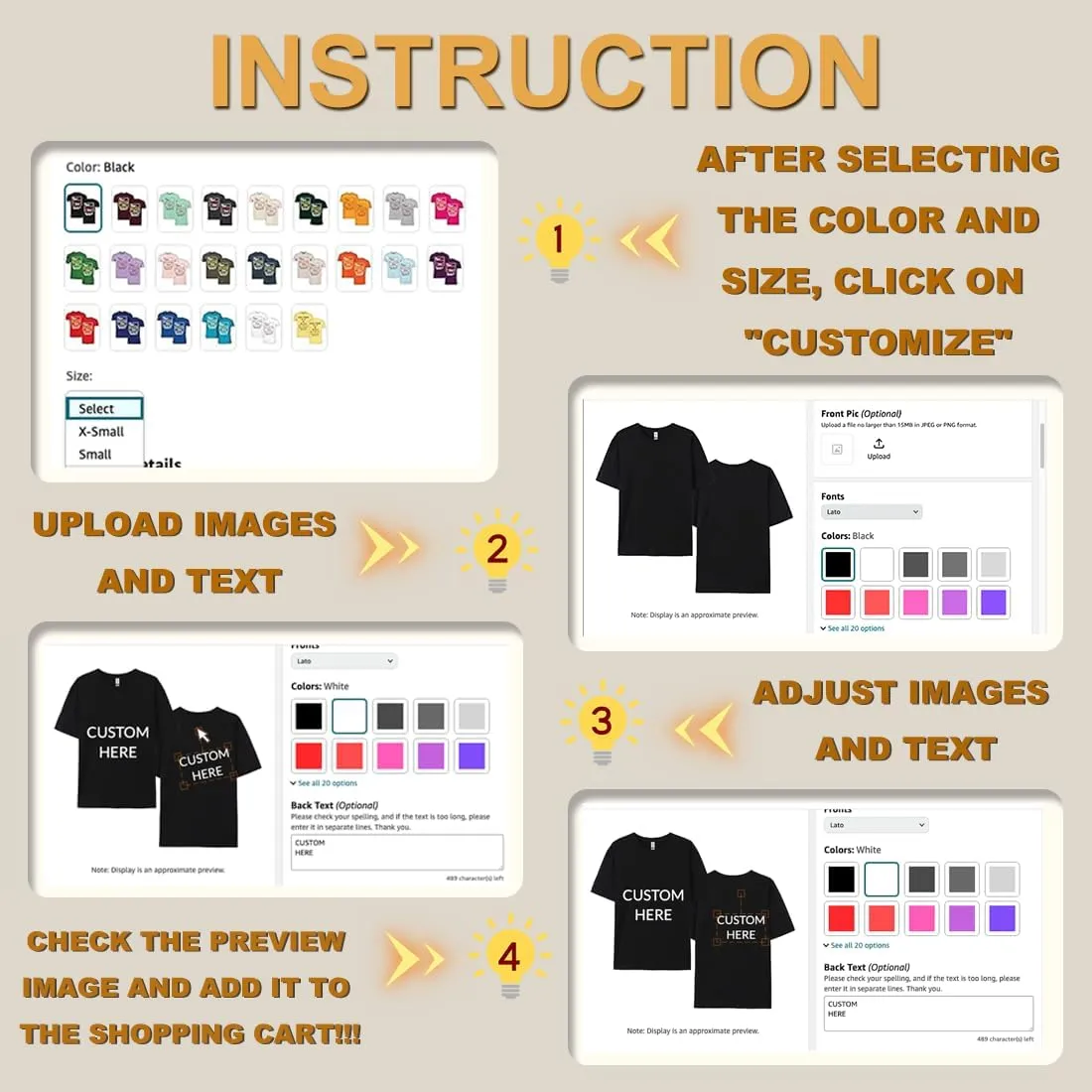 Custom Polo Shirts - Personalized Text/Logo Design for Men & Women - Golf & Casual Wear with Front/Back/Sleeve Print