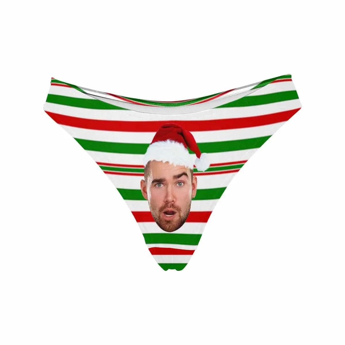Custom Women's Thongs Red And Green Stripes