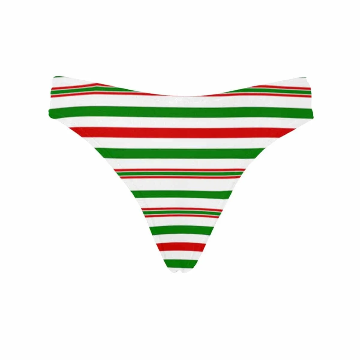 Custom Women's Thongs Red And Green Stripes