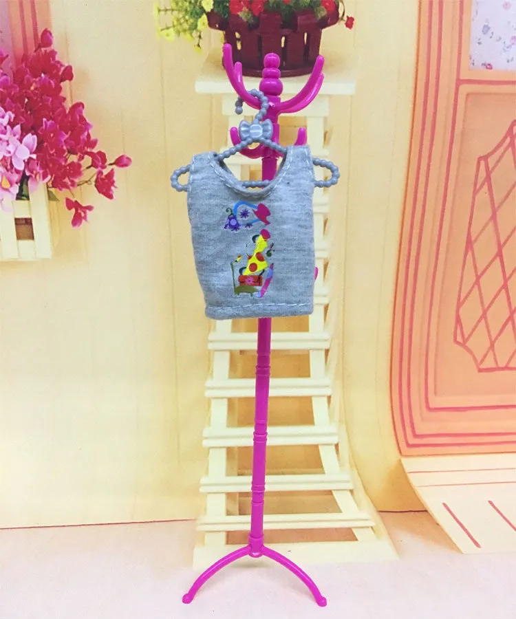 Doll Accessories Silver Gray Hangers 10 Packs