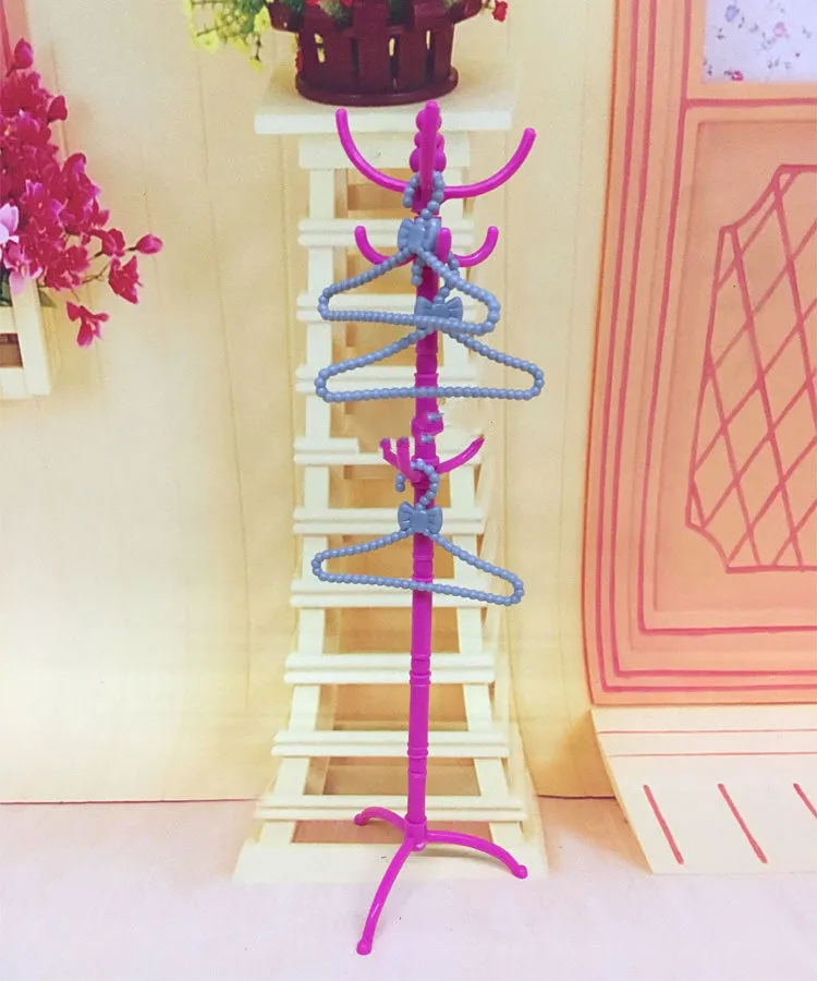 Doll Accessories Silver Gray Hangers 10 Packs