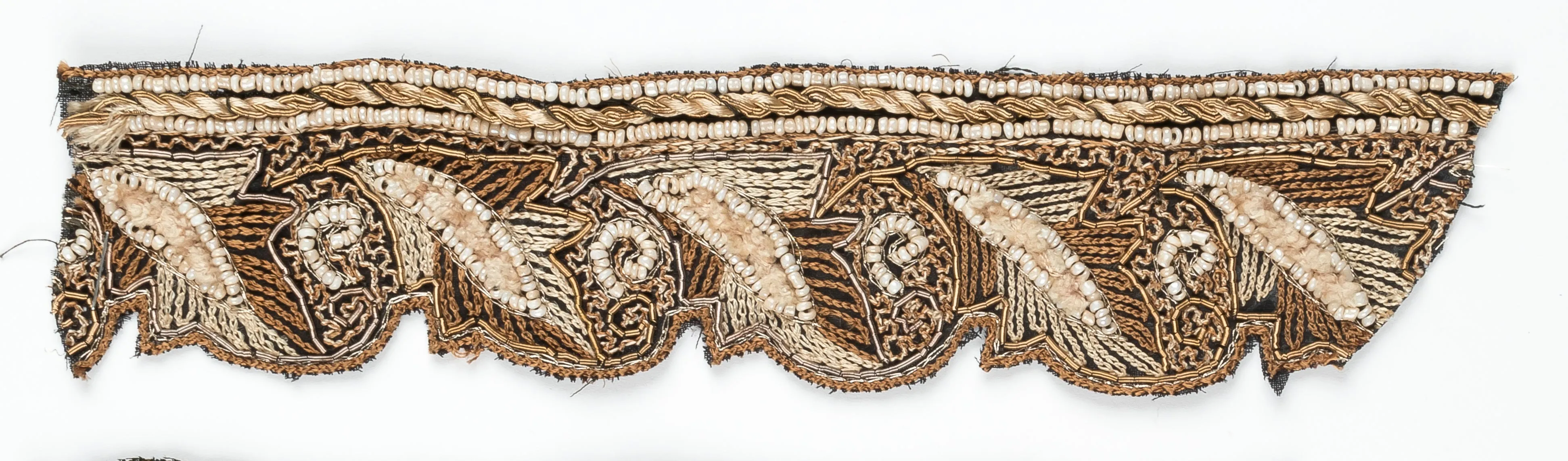 Embroidered, Beaded Handcrafted Indian Trim with Fur