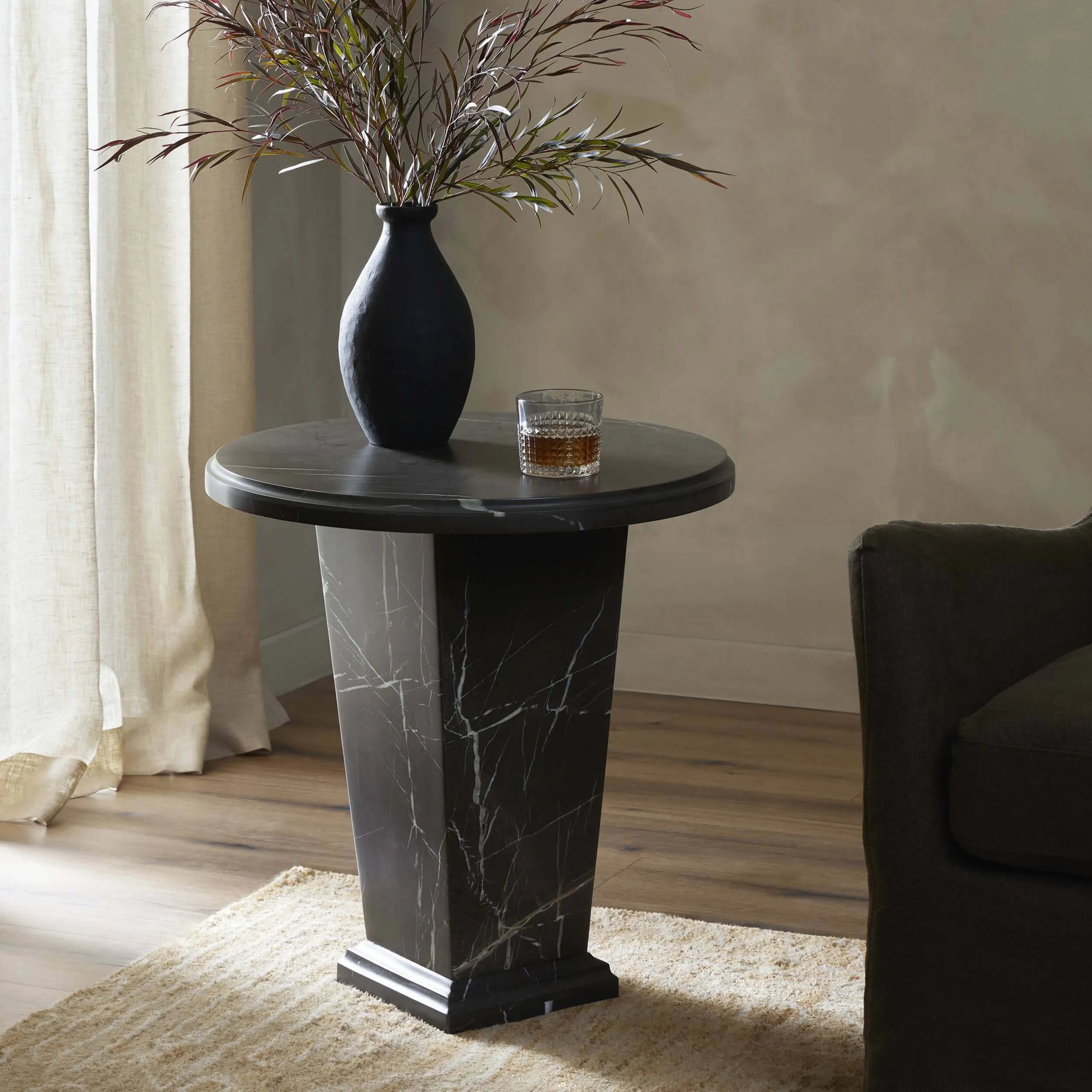 Eslo End Table, Grey Marble