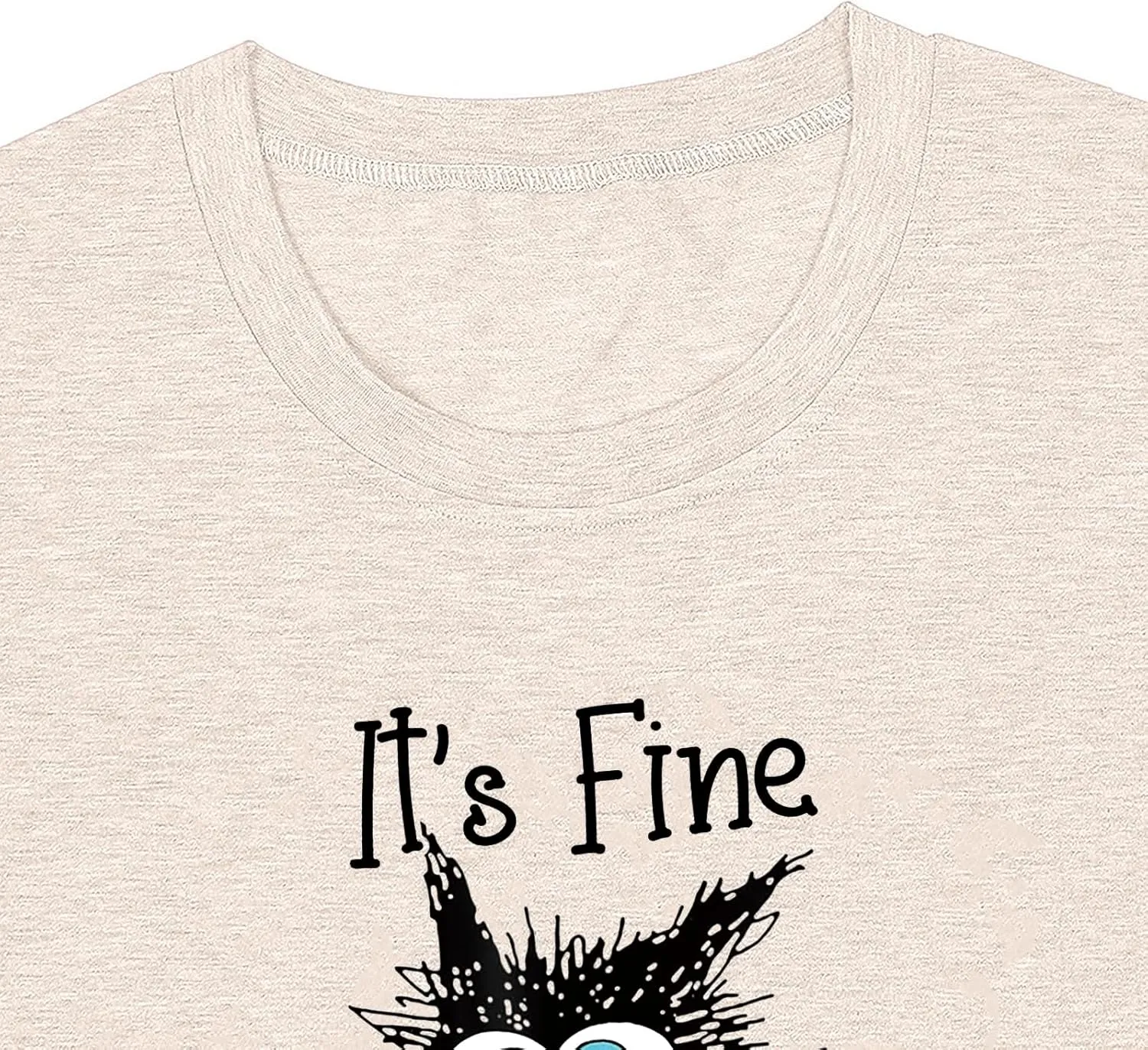 Fine Funny Cat Printed Women's Short Sleeve T-Shirt