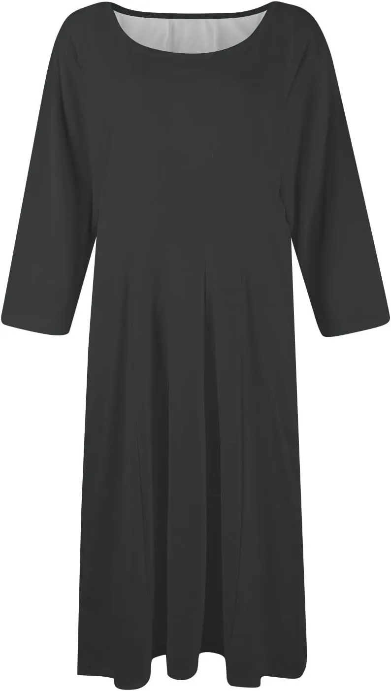 Formal Dresses for Women Wedding Guest Summer Spring 3/4 Sleeve Casual Swing Dresses for Women 2025