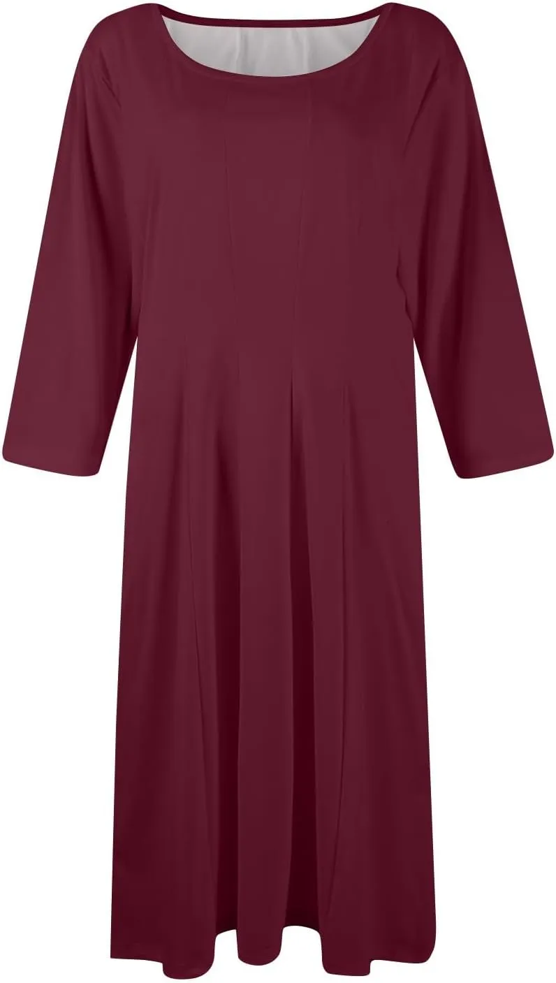 Formal Dresses for Women Wedding Guest Summer Spring 3/4 Sleeve Casual Swing Dresses for Women 2025