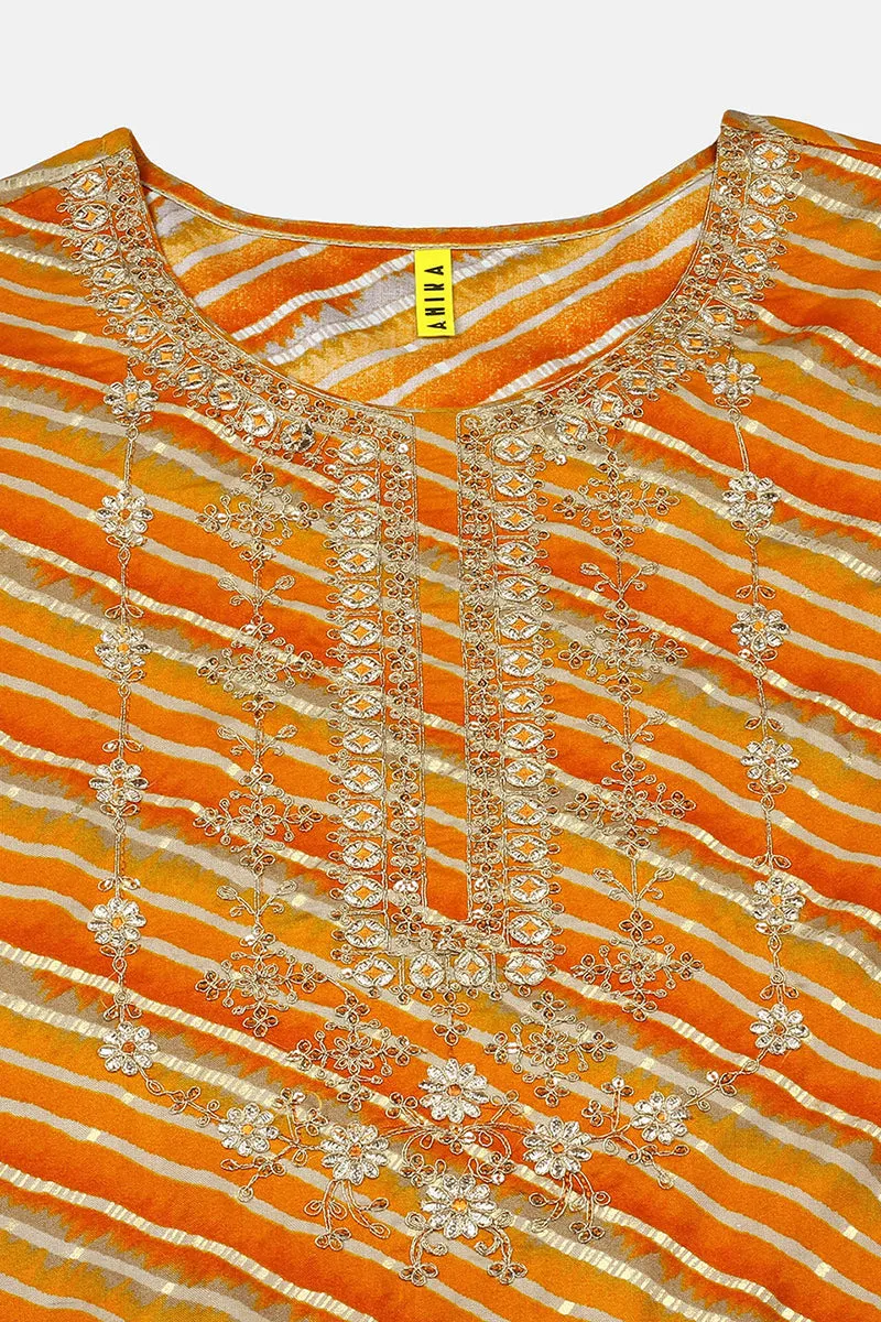 Gold Silk Blend Straight Kurtas