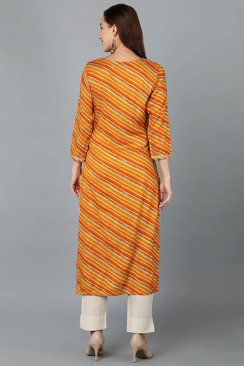 Gold Silk Blend Straight Kurtas