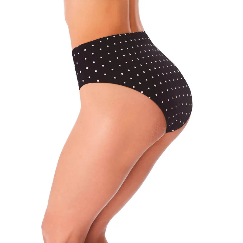 Jewel Cove High Waist Bikini Brief Black Diamond Print - Freya Swim