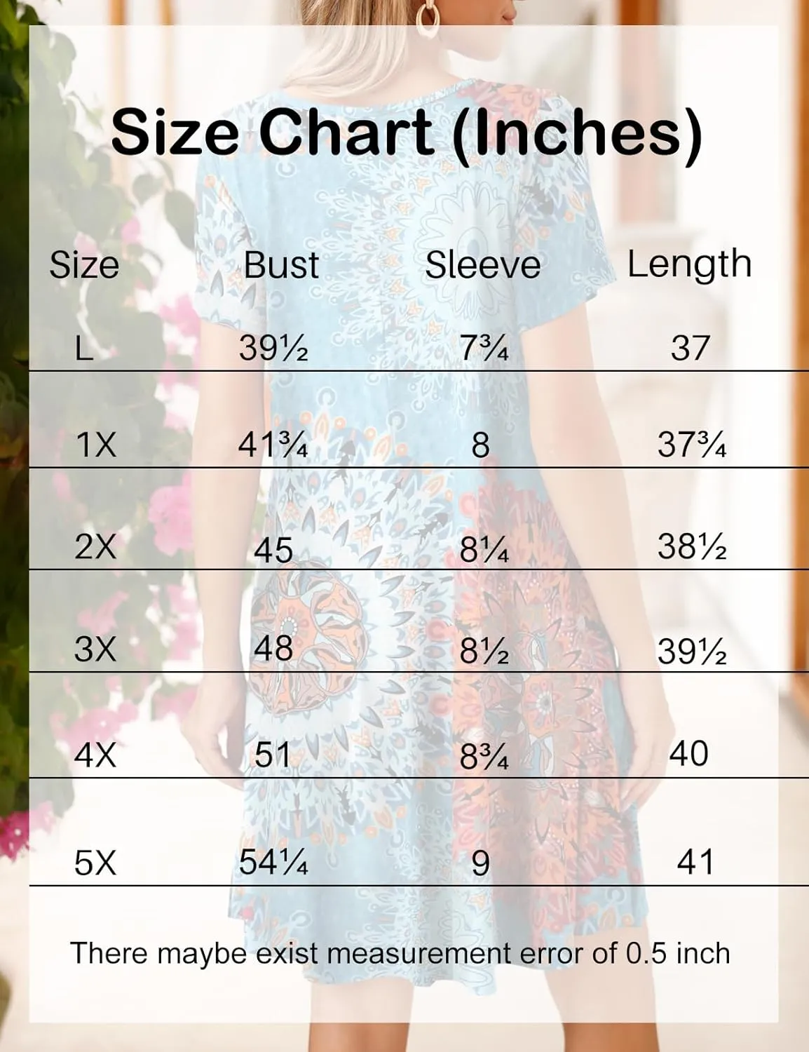 JollieLovin Women T Shirt Plus Size Summer Swing Dresses Short Sleeve V Neck Loose Casual Dress(L-5X)