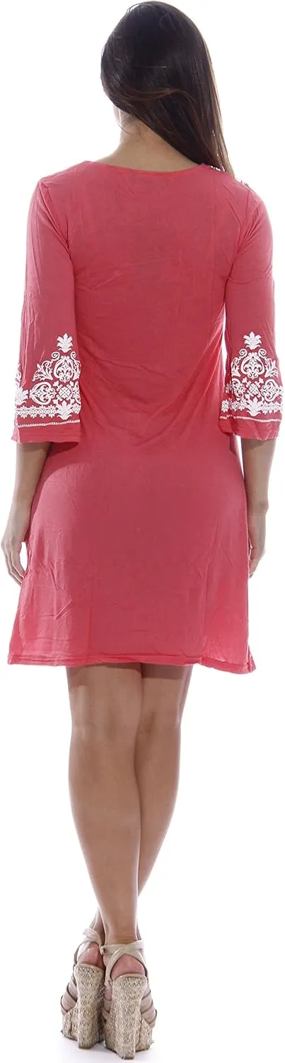 Just Love Womens 3/4 Sleeve Swimsuit Cover Up Casual Tunic Resort Wear