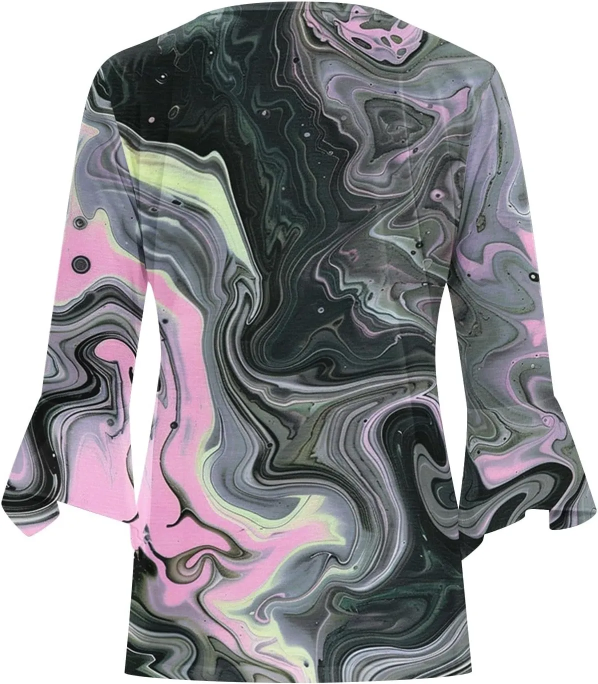 Kimonos for Women Lightweight Loose Beach Cover Ups 3/4 Puff Sleeve Boho Floral Print Shirt Resort Wear Summer Tops