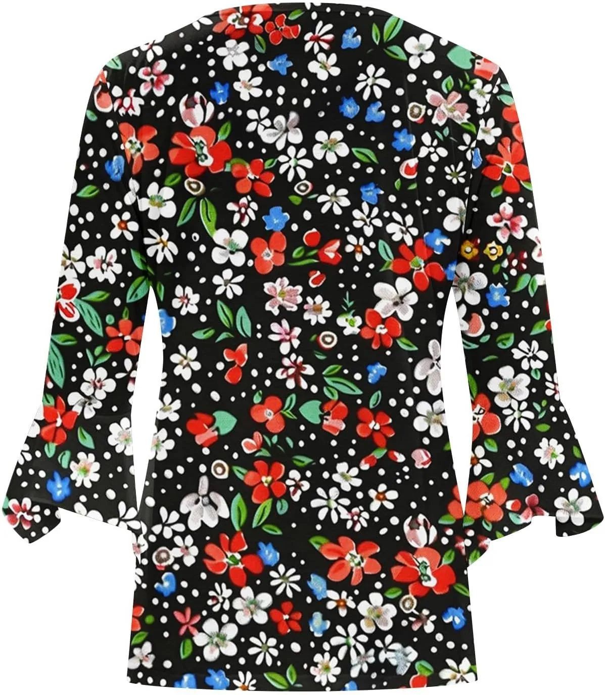 Kimonos for Women Lightweight Loose Beach Cover Ups 3/4 Puff Sleeve Boho Floral Print Shirt Resort Wear Summer Tops