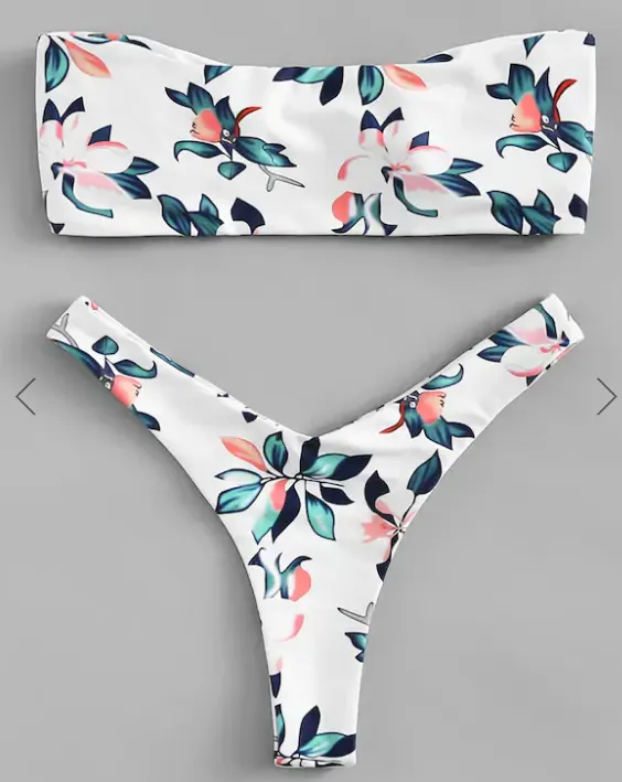 Knot Flower Print Bikini Set